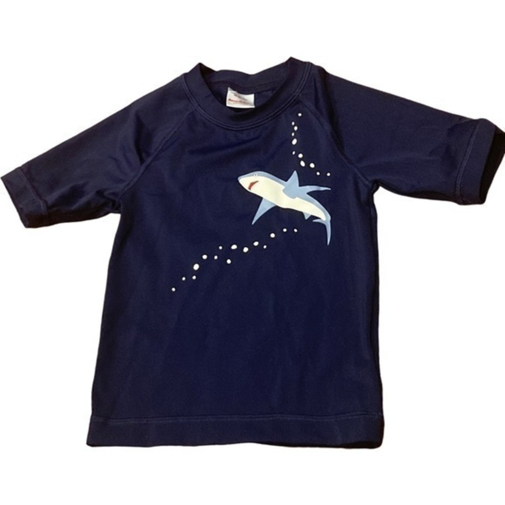 NWOT Size‎ 3 Rashguard Swim Shirt Dark Blue Shark 90cm HANNA ANDERSSON